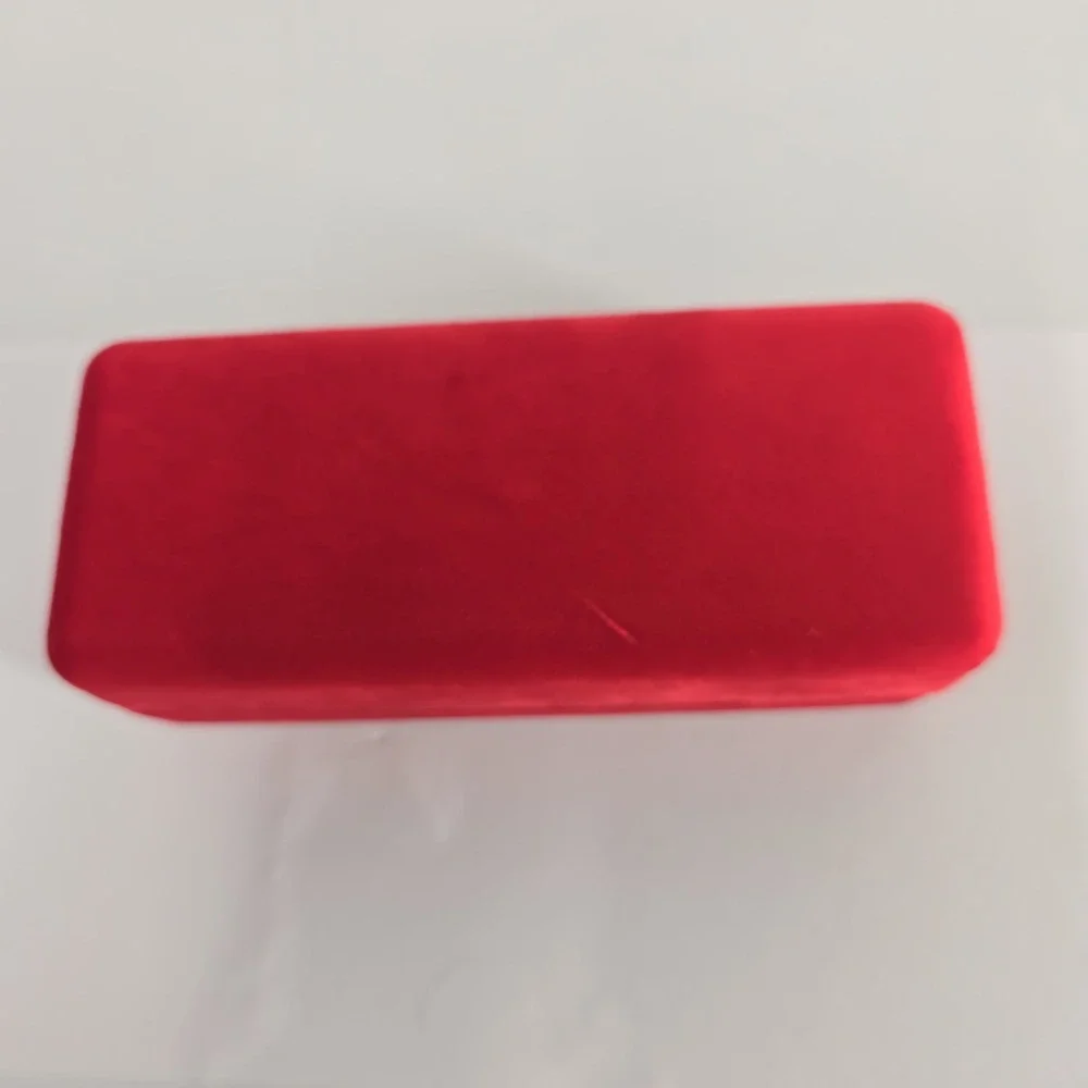 Carolina Herrera Red Velvet Eyeglass Case with Microfiber Cloth - Picture 2 of 6